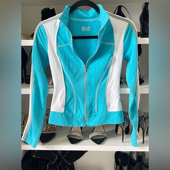 Women's Athletic Blue and White Jacket Size Small - Picture 3 of 11
